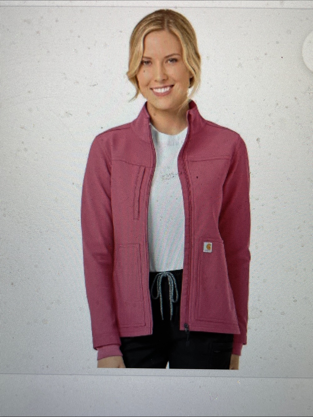 Carhartt Women's Dusty Rose fleece lined Utility Full-Zip Jacket- almost new